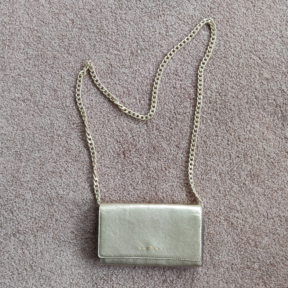 JCrew Gold Leather Purse
